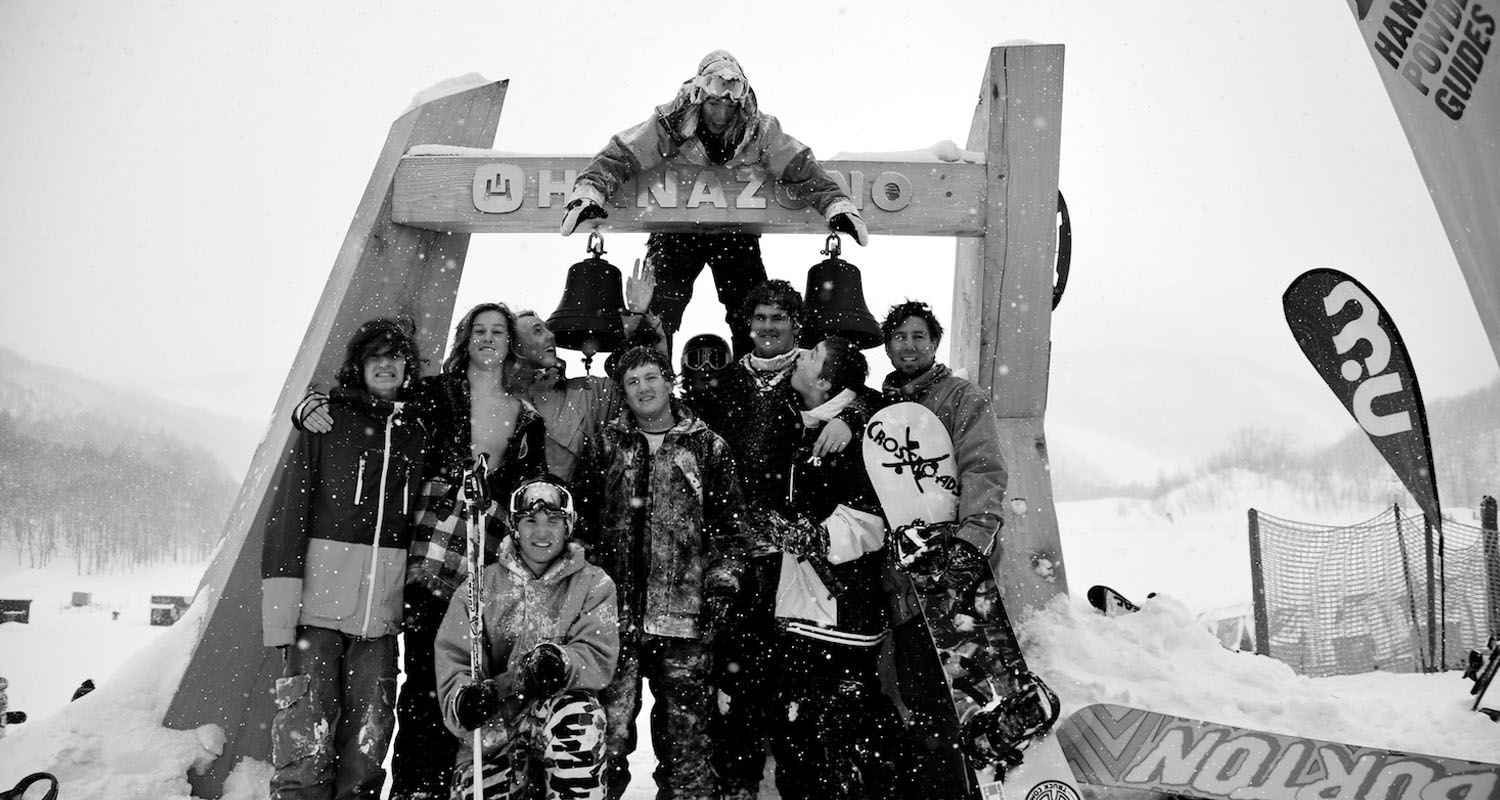 A group of Crossroads teen treatment students, participating in adventure-based therapy at a ski resort